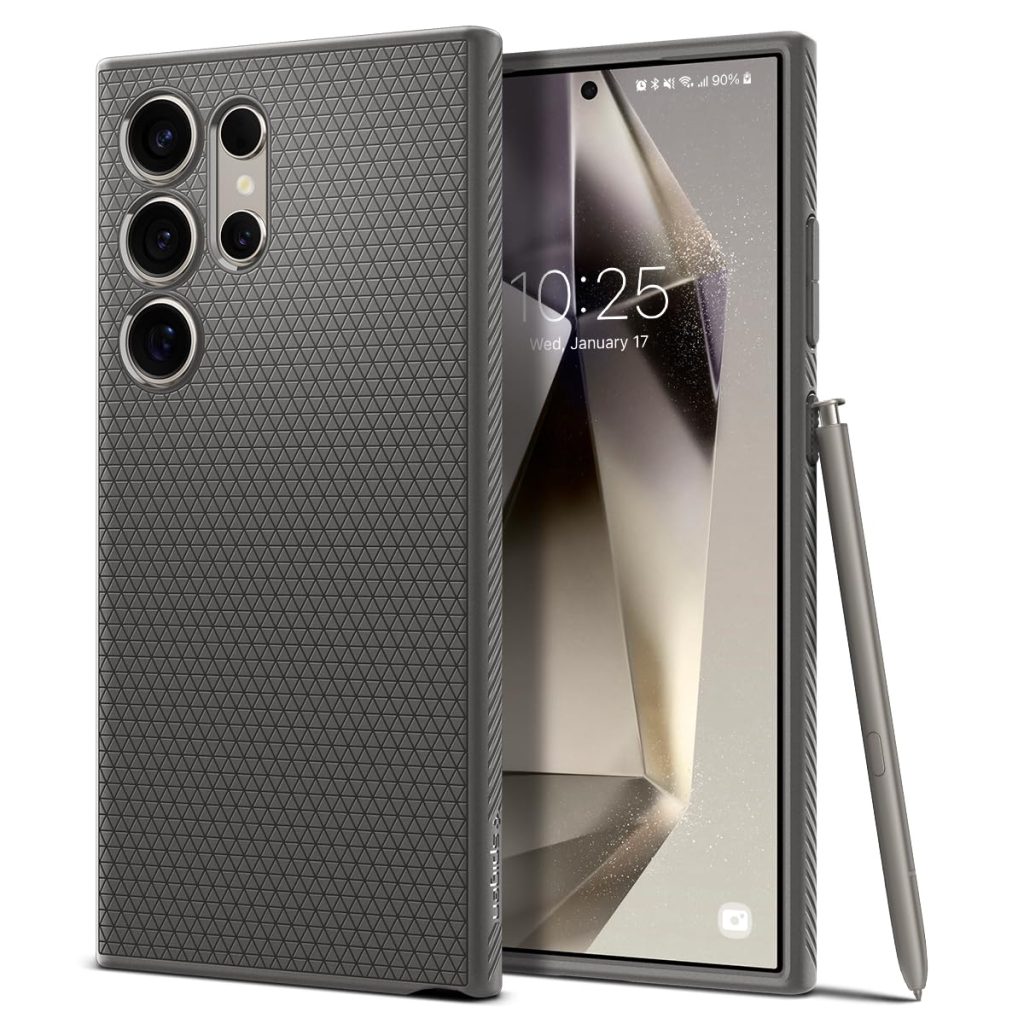 Spigen Liquid Air for Samsung Galaxy S24 Ultra Case, Galaxy S24 Ultra Back Cover (2024) - TPU｜Marble Gray
