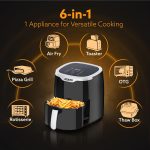 AGARO Galaxy Digital Air Fryer For Home, 4.5L, Electric Air Fryer, Convection Oven, 1400W, 7 Preset Programs & Reheat, 360 Degrees Air Circulation, Digital Touch Display, Bake, Roast, Toast, Black - Image 2