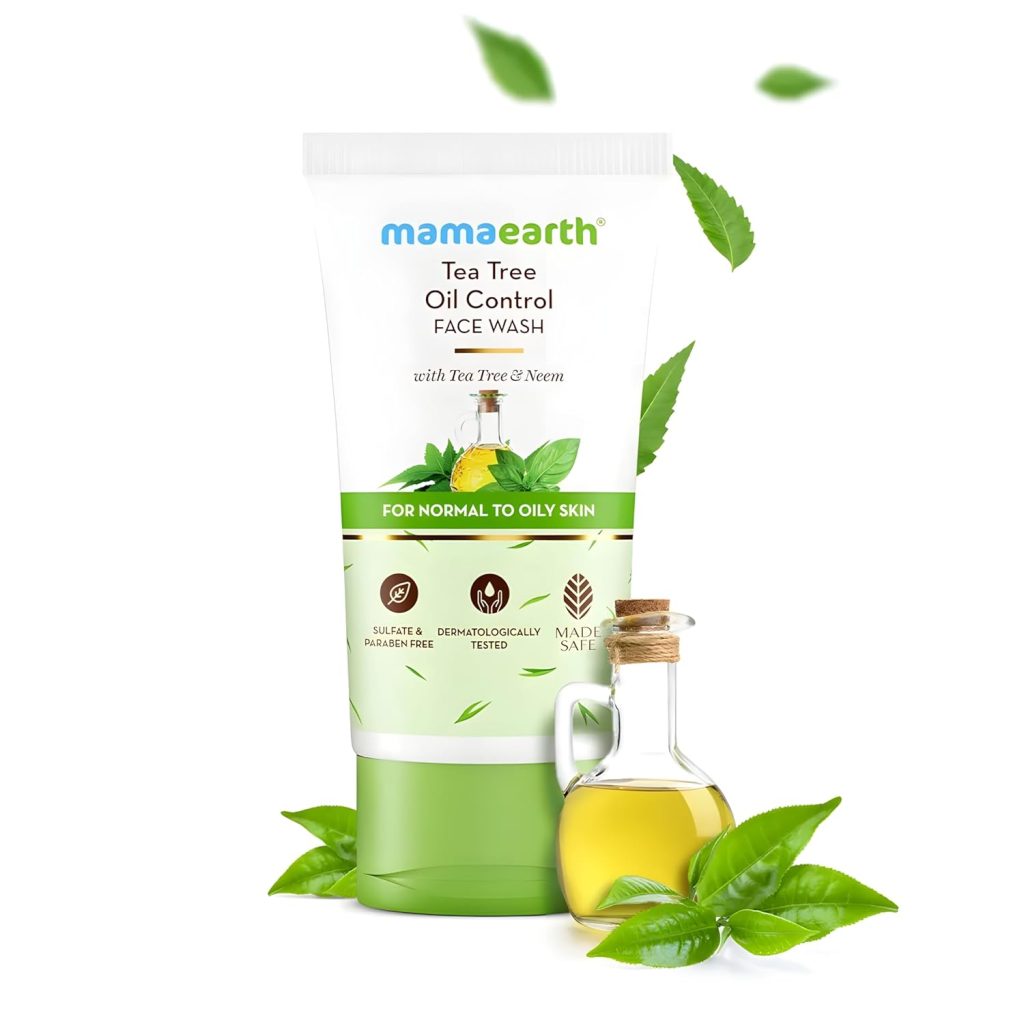 Mamaearth Tea Tree Oil Control Face Wash | Controls Acne & Pimples | Removes Excess Oil | For Oily and Sensitive Skin | For Men & Women | 100 ml