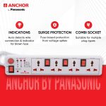 Anchor by Panasonic 4 way 6A Universal Socket with 3 Switch & 1 Master Switch | 4 Way Extension Board with 1.5 Mtr Extension Cord | Multi Plug Socket for Home Wall, Office (22568) - Image 4