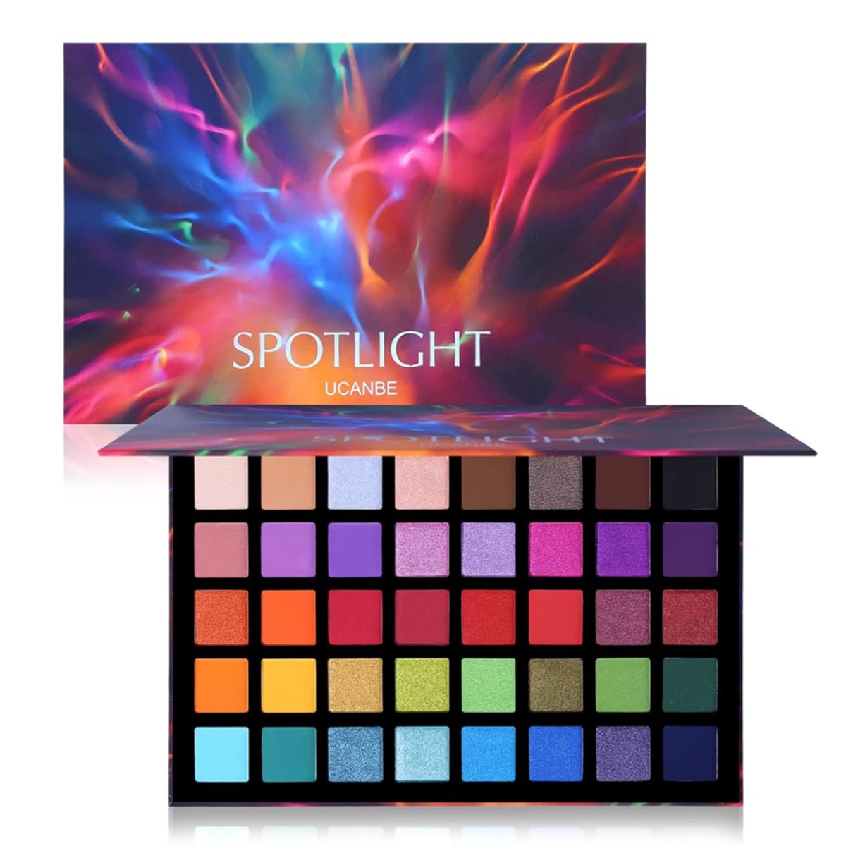 UCANBE Cosluxe Ucanbe Spotlight Eyeshadow Palette, Professional 40 Color Eye Shadow Matte Shimmer Makeup Pallet Highly Pigmented Colorful Powder Long Lasting Waterproof Eyeshadow Palette - Multicolor - Image 8