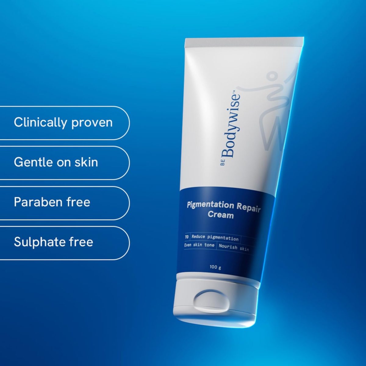 Be Bodywise Pigmentation Cream 100gm | 2.5% Lactic Acid, 2% Urea, Retinol & Kojic Acid | Reduces Tan, Pigmentation & Evens Skin Tone | Treats Dark Patches & Rough Skin on Elbows, Knees, Back of Neck & Thighs | For Daily Use - Image 3