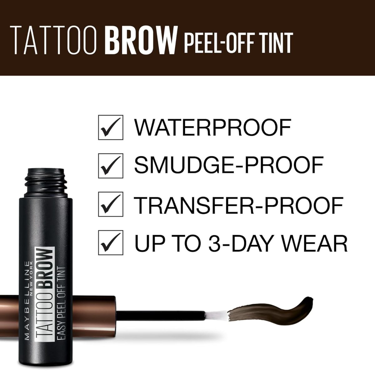 Maybelline Tattoo Brow Long-lasting Tint (Dark Brown, 4.9 ml) - Image 3