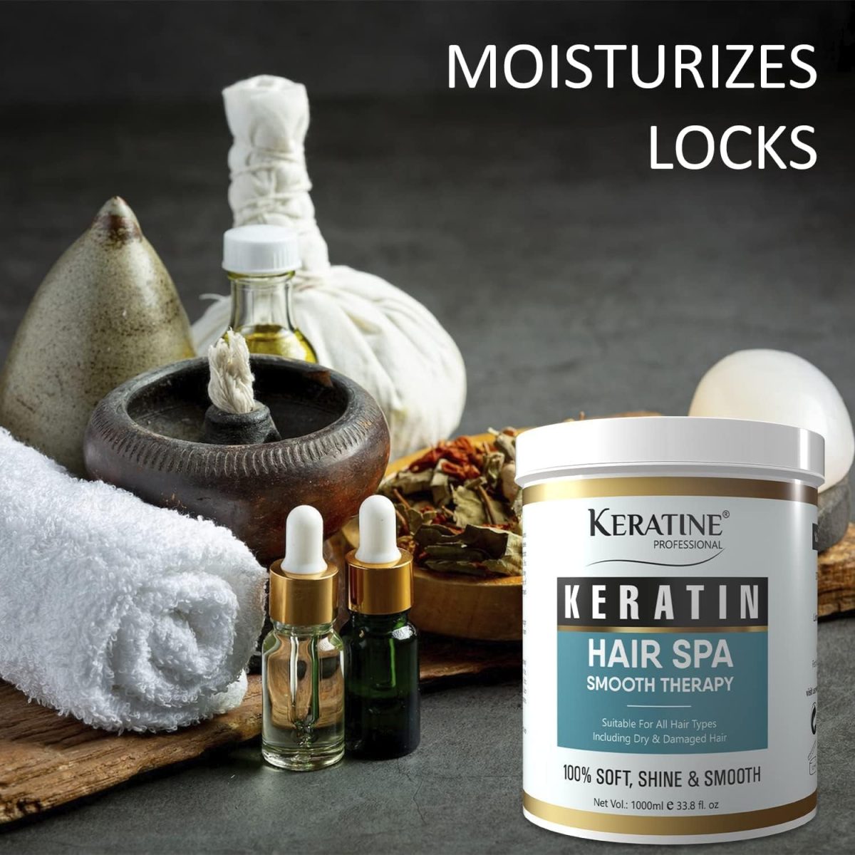 KERATINE PROFESSIONAL Premium Keratin Hair Spa Smooth Therapy | 100% Soft, Shine & Hair Repair | Infused With Brazilian Nut And Keratin | Treatment Protein Spa - Conditioning For Dry Damaged,1 Count - Image 3