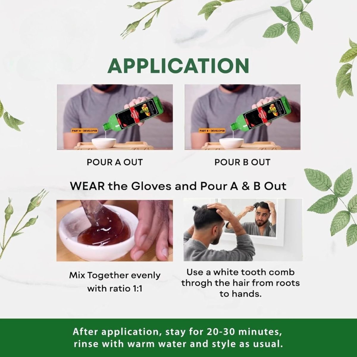 Fruit Vinegar Gel Hair Color For Men & Women, Hair Color Dye for Black Hair (Black, 200ml) - Image 4