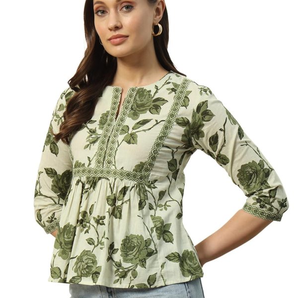 FIORRA Women's Cotton Regular Fit Top