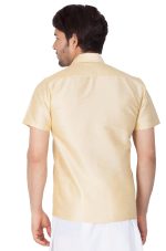 VASTRAMAY Men's Silk Blend Ethnic Shirt - Half Sleeves, South Indian Traditional Shirt for Weddings, Festivals, & Casual Wear - Image 4