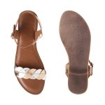 Mochi Women's Gold Faux Leather Fashion Sandals - Image 5