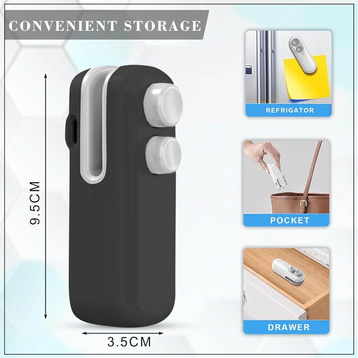 GLUN® Portable Mini Sealing Machine, Handheld Packet Sealer for Food, Snacks, Chips, Fresh Storage, Plastic Bags Sealing Machine, Type C Charging Vaccum Sealers - Image 6