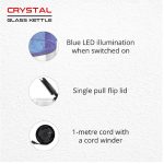 Pigeon by Stovekraft Crystal Glass Electric Kettle 1.8 litre with LED Illumination, Heat Resistant Pyrex 1500 Watt - Image 4