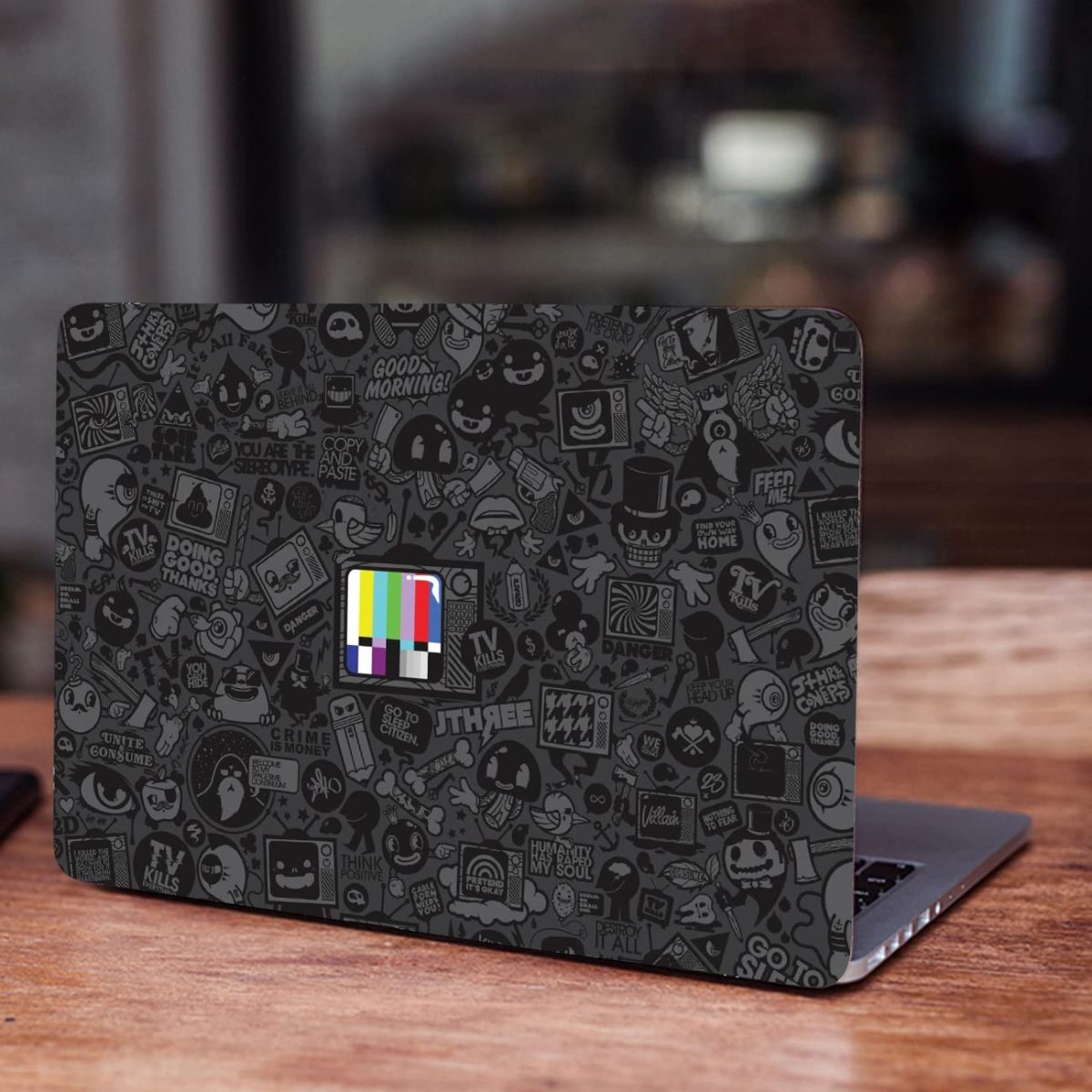 ISEE 360® Black n White Laptop Skin Vinyl Stickers for All Laptop Multicolour Size L X H 16 X 11 Inch - Image 3