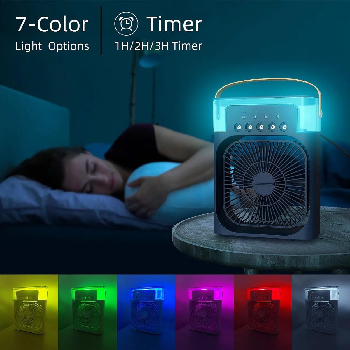 Exxelo 15 Year Warranty Mini-cooler-for room-cooling-mini-cooler-ac-portable-air-conditioners-for Home-Office-Artic-Cooler-3-In-1-Conditioner-Humidifier-Purifier-Mini-Disposable underpads_Multicolor - Image 5