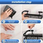 Misamo Enterprise Bathroom Wall Shelf Organiser, Adhesive Mount Storage Rack with Installation Kit (Shelf-Black, Pack of 2) - Image 3