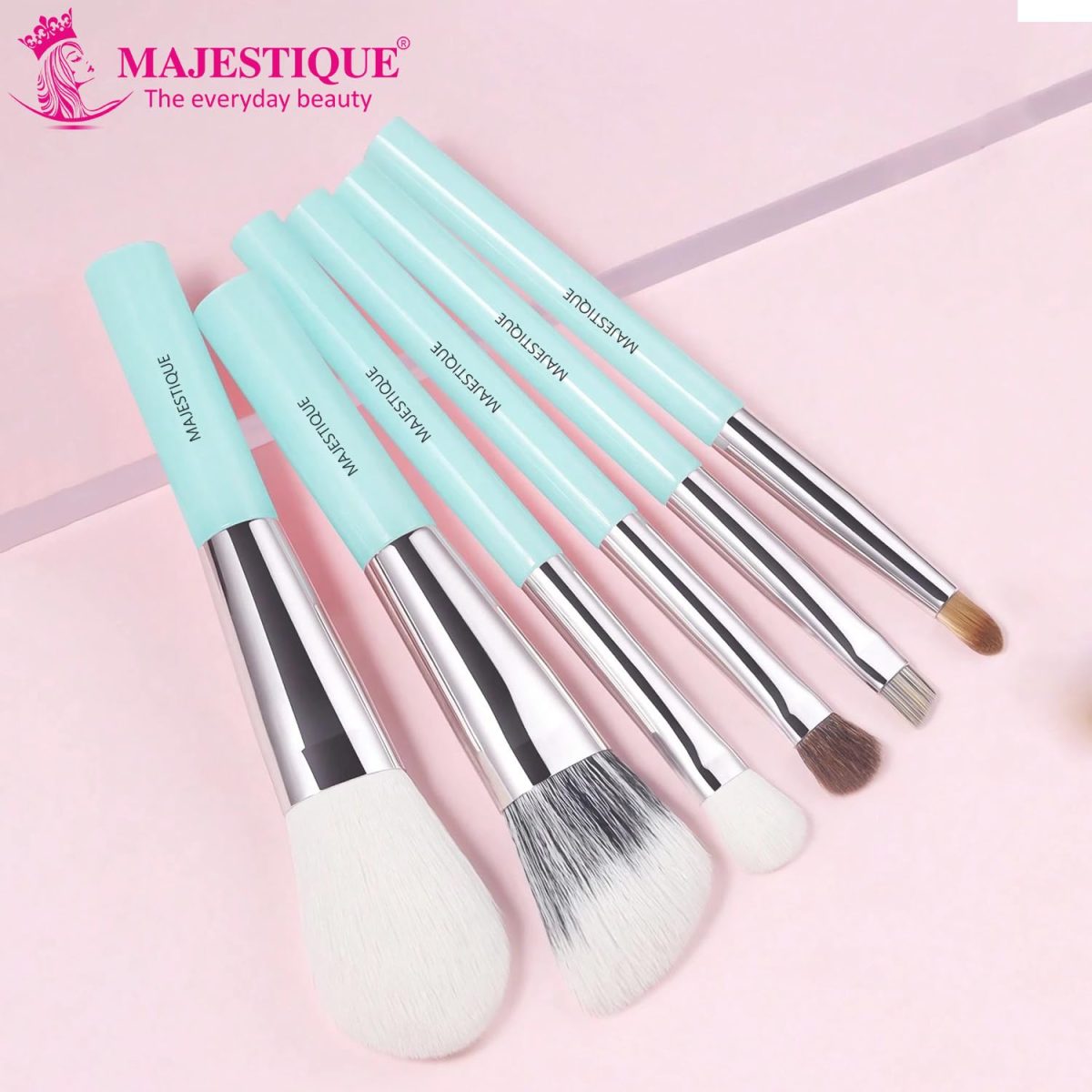 Majestique Makeup Brush Set Professional – 6-Piece Compact Make Up Brush Kit with Foldable Case | Includes Foundation Brush, Blush Brush, Eye & Lip Tools | Travel-Friendly Makeup Brushes Set - Image 3
