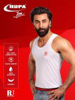 Rupa Jon Men's Scented 3P Wht Vest Plain (Pack of 3) (RJNJNVSNRN3P02085_White_85 CM) - Image 2