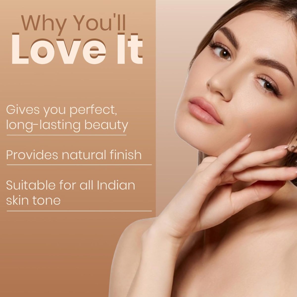 Colors Queen Real Base Oil Free Foundation | Matte Finish, Long Lasting & Lightweight Formula | Easy to Blend, Buildable Coverage | Waterproof Foundation for Face Makeup (01 - Classic Ivory, 40ml) - Image 3