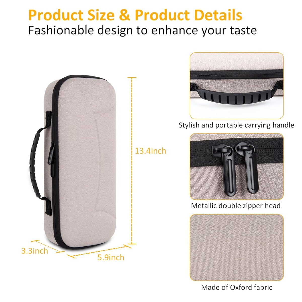wonlince Hard Carrying Case for Sony PS5 Playstation Portal，Scratch-resistant portable organizer with mesh pocket，Stylish design for traveling，Off White - Image 4