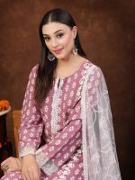 Stylum Women's Floral Printed Rayon Straight Kurta Palazzo Dupatta Set - Image 4