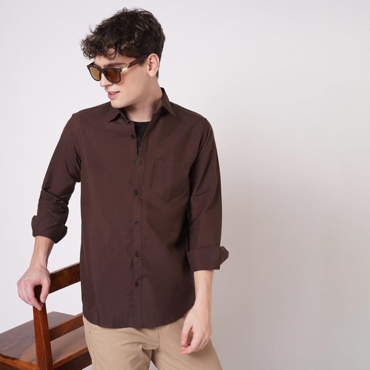 TB Trybuy.in Exclusive Solid Full Sleeve Plain Shirt for Men ZZX_594 - Image 7