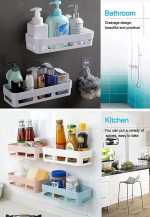 MorivaHomes Self Adhesive Multipurpose Wall Mount Bathroom Shelf For Wall Soap Dish Holder For Wall Bathroom Accessories Utensils Rack Organiser (White, 2 Bathroom Shelves & 2 Soap Dish Holder) - Image 5