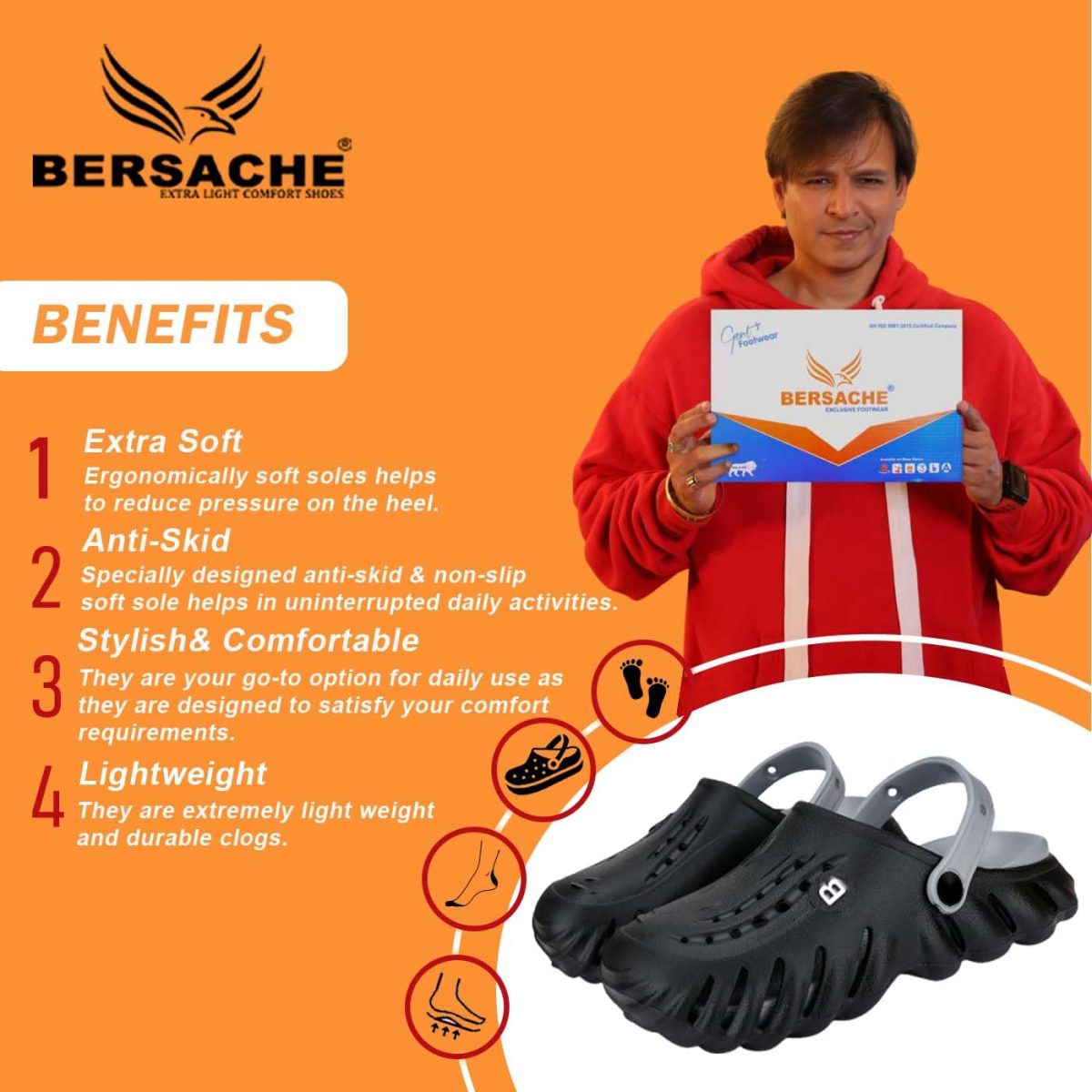 BERSACHE Comfortable Stylish fashionable Clogs For Men - Image 3