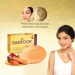 Santoor Gold Bathing Bar Soap with Kashmiri Saffron, Sandal & Sakura Extracts for Soft & Younger-Looking Skin| Gentle & Rich Lathering Formula with Refreshing Fragrance| For All Skin Types| 125g, Pack of 6 - Image 5