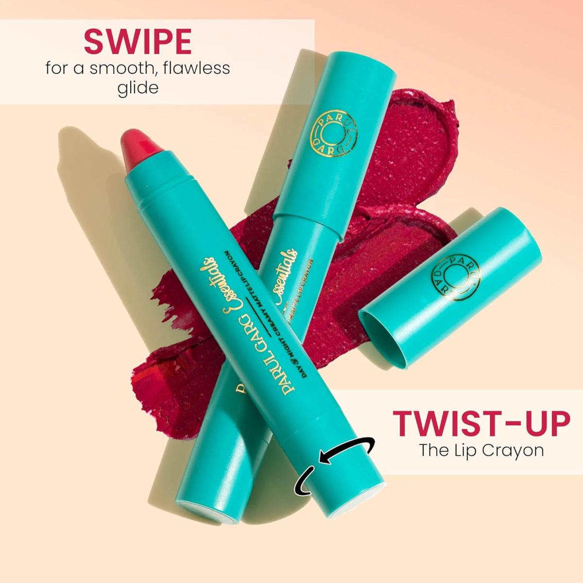 Parul Garg Beauty All-Time Bestsellers Lip Crayon Set | Top 3 Creamy Matte Lipsticks | Rose Pink, Berry & Fuchsia | Bestselling Shades | Vegan, Paraben-Free | Made in India (Dusky Hues) - Image 7