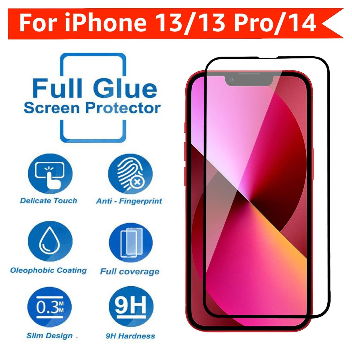 POPIO Military-Grade Gorilla Tempered Glass Compatible For iPhone 13/13 Pro / 14 / 16e (Black) Edge To Edge Coverage With Easy Installation Kit, Pack Of 1 - Image 4