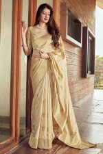 SGF11 Women's Kanjivaram Pure Soft Silk Saree For Women Pure Golden Zari With Blouse Piece - Image 2