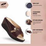 TRASE Women's Fashion Sandal, Faux Leather, Comfortable and Stylish Wedges| Soft Cushion Footbed For Women & Girls | For Casual Wear & Formal Wear Occasions 2.5 inches heel - Image 2