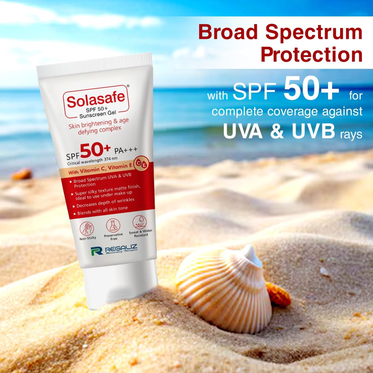 Regaliz Sunscreen SPF 50+ | Broad-Spectrum UVA & UVB Protection | Water-Resistant, Lightweight, and Non-Greasy Formula | Anti-Aging and Blue Light Protection | Suitable for All Skin Types - Image 5