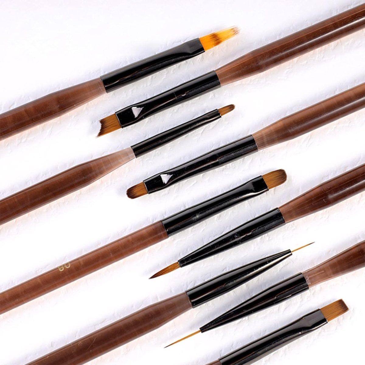 KRENI Nail Art Paint Brush Nail Design Tool for Nail Salon Home Nail Care (9pcs) - Image 4
