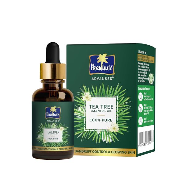 Parachute Advansed Tea Tree Essential Oil | 100% Pure| for Dandruff Control & Glowing Skin | Moisturises dry hair, Controls Dandruff, for Healthy & Clear looking Skin | 14ml