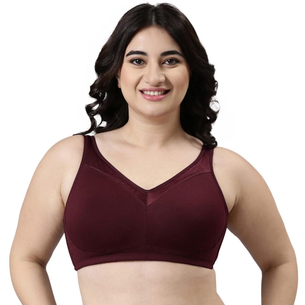 Enamor Full Support Super Lift Women's Cotton Everyday Minimizer Bra - Non Padded, Wirefree, Full Coverage - A112 (Available in Plus Sizes)