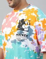 Veirdo® 100% Pure Cotton Officical Disney Merchandise Mickey Mouse Printed Oversized Drop Shoulder Tie & Dye T-Shirt for Men (Sizes: 2XL to 5XL) - Image 4