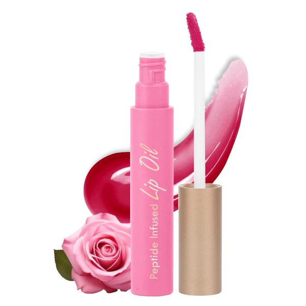 Insight Cosmetics Peptide Infused Lip Oil| With Ginger Seed Oil for Long-Lasting Nourishment and Hydration| Soft and Natural Pink Lips | Hydrated & Plump you Lips, 4.5gm(Rose Lustre)