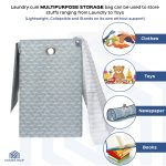 Homestrap Printed Foldable Laundry Basket/Bag Hamper with Lid and Handle| Cloth Storage Organiser For Bedroom, Bathroom, Kitchen Etc Capacity- (75LTR) (Grey)(Featured on Shark Tank) - Image 7