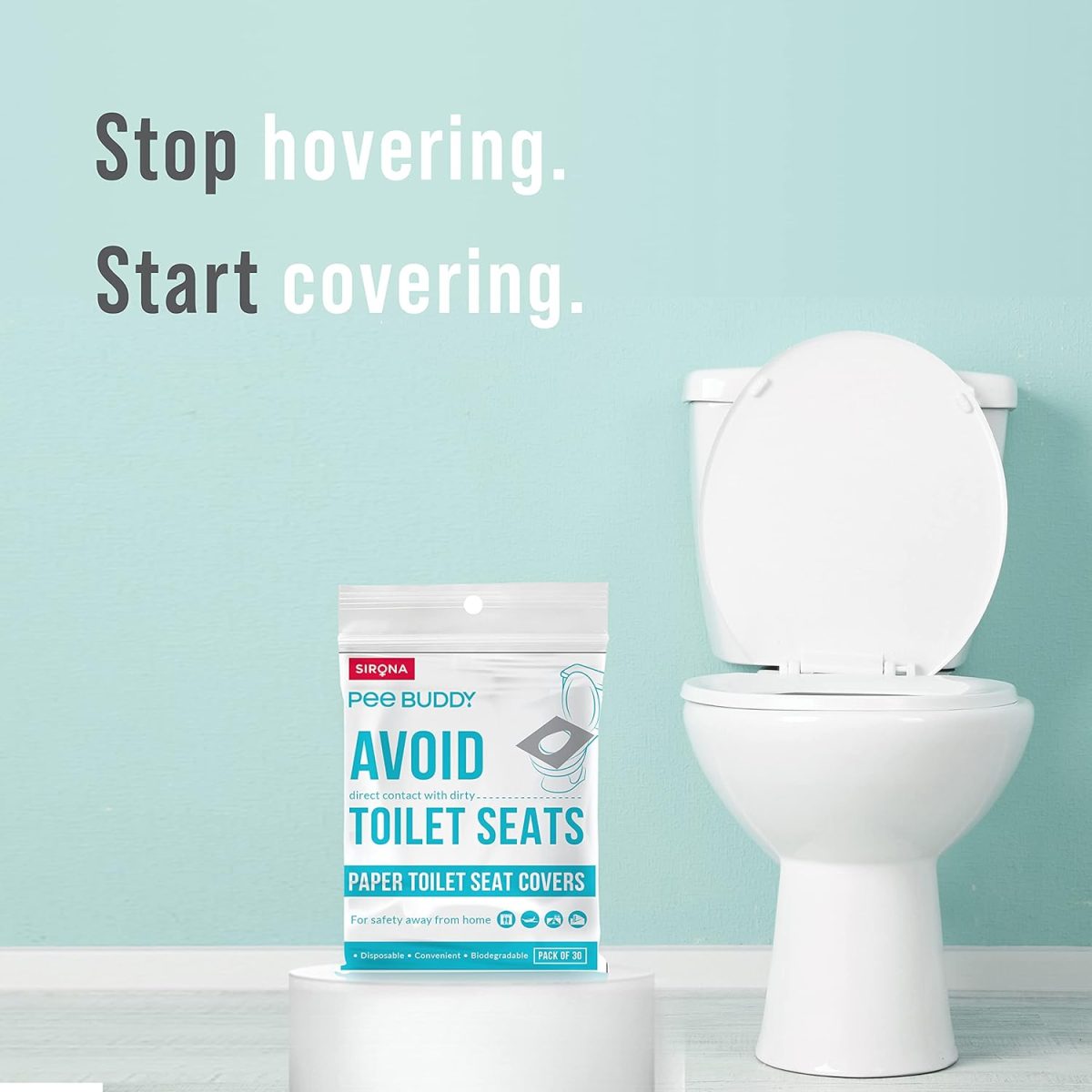 PEE BUDDY Disposable Toilet Seat Covers - 30 Sheets | No Direct Contact with Unhygienic Seats| Easy To Dispose| Nature Friendly| Must Have For Women and Men - Image 8