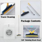 Kesi 2 in 1 Bathroom Cleaning Brush with Wiper and Long Handle - 120° Rotate Floor Cleaning Brush for Home, Kitchen and Bathroom - Floor Scrub - Image 3