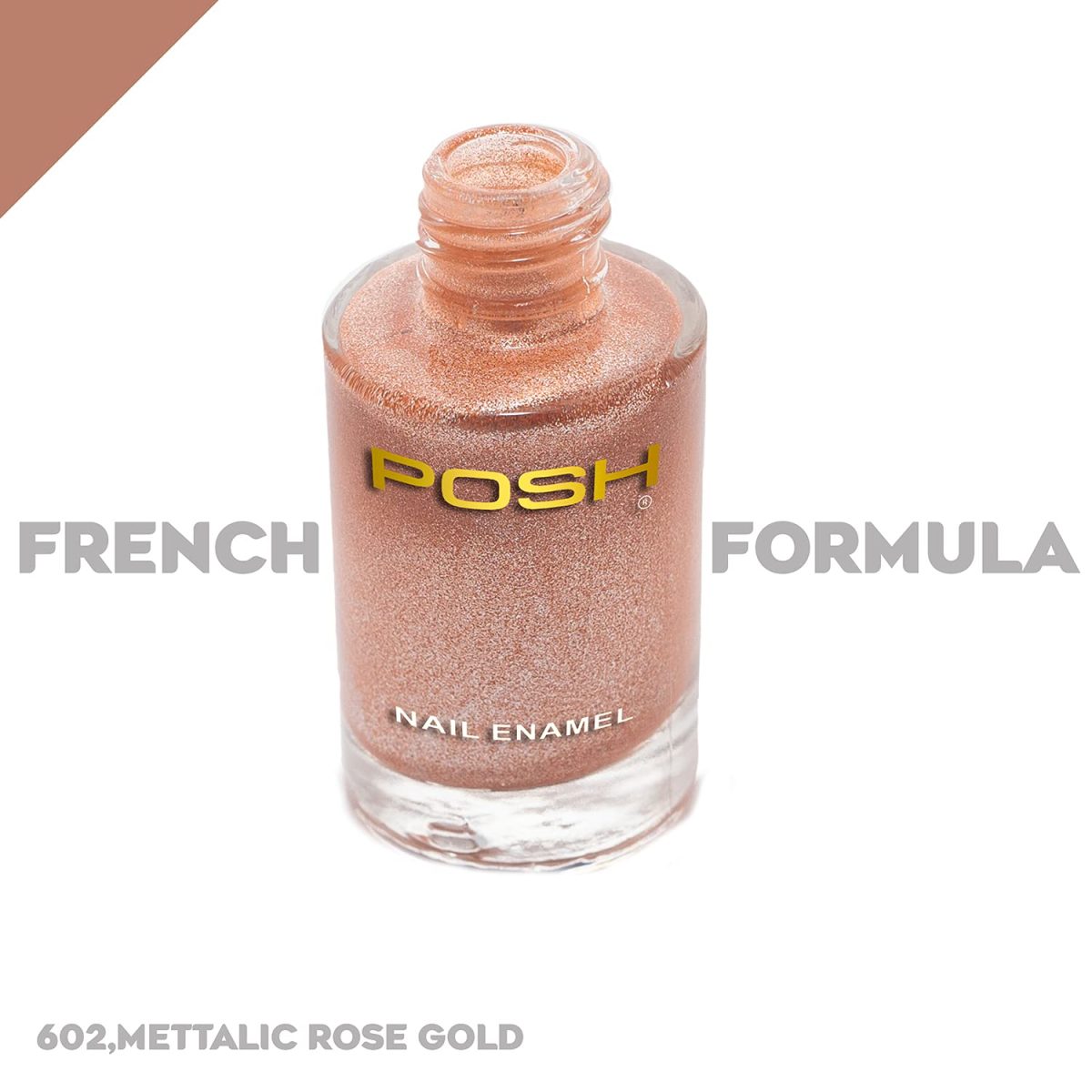 Posh HIGH GLOSS QUICK DRY Finish NAILPOLISH SILVER GOLDEN ROSEGOLD STEEL GREY, 9 ml - Image 5