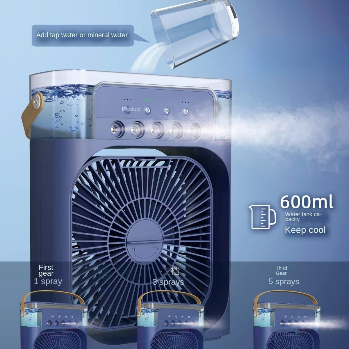 Exxelo 15 Year Warranty Mini-cooler-for room-cooling-mini-cooler-ac-portable-air-conditioners-for Home-Office-Artic-Cooler-3-In-1-Conditioner-Humidifier-Purifier-Mini-Disposable underpads_Multicolor - Image 7