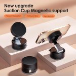GadgetBite Magnetic Car Mobile Holder For Dashboard Vacuum Suction Phone Holder Mount Hand Free Magnetic Cell Phone Stand With Strong Grip Shockproof Suction Cup Mount For Car Gym Office Table - Black - Image 2