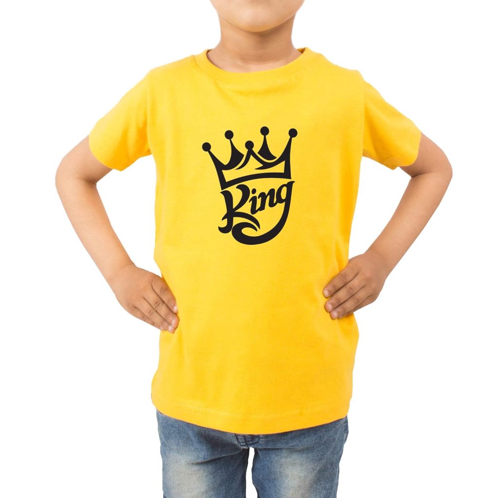 FADE COLLECTION - King Design Colored Gift Cotton Kids Boys T-Shirt (2 Years, Yellow)