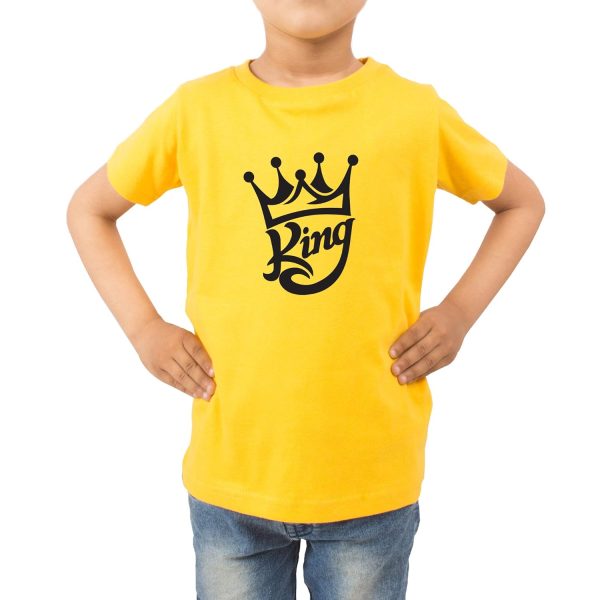 FADE COLLECTION - King Design Colored Gift Cotton Kids Boys T-Shirt (2 Years, Yellow)