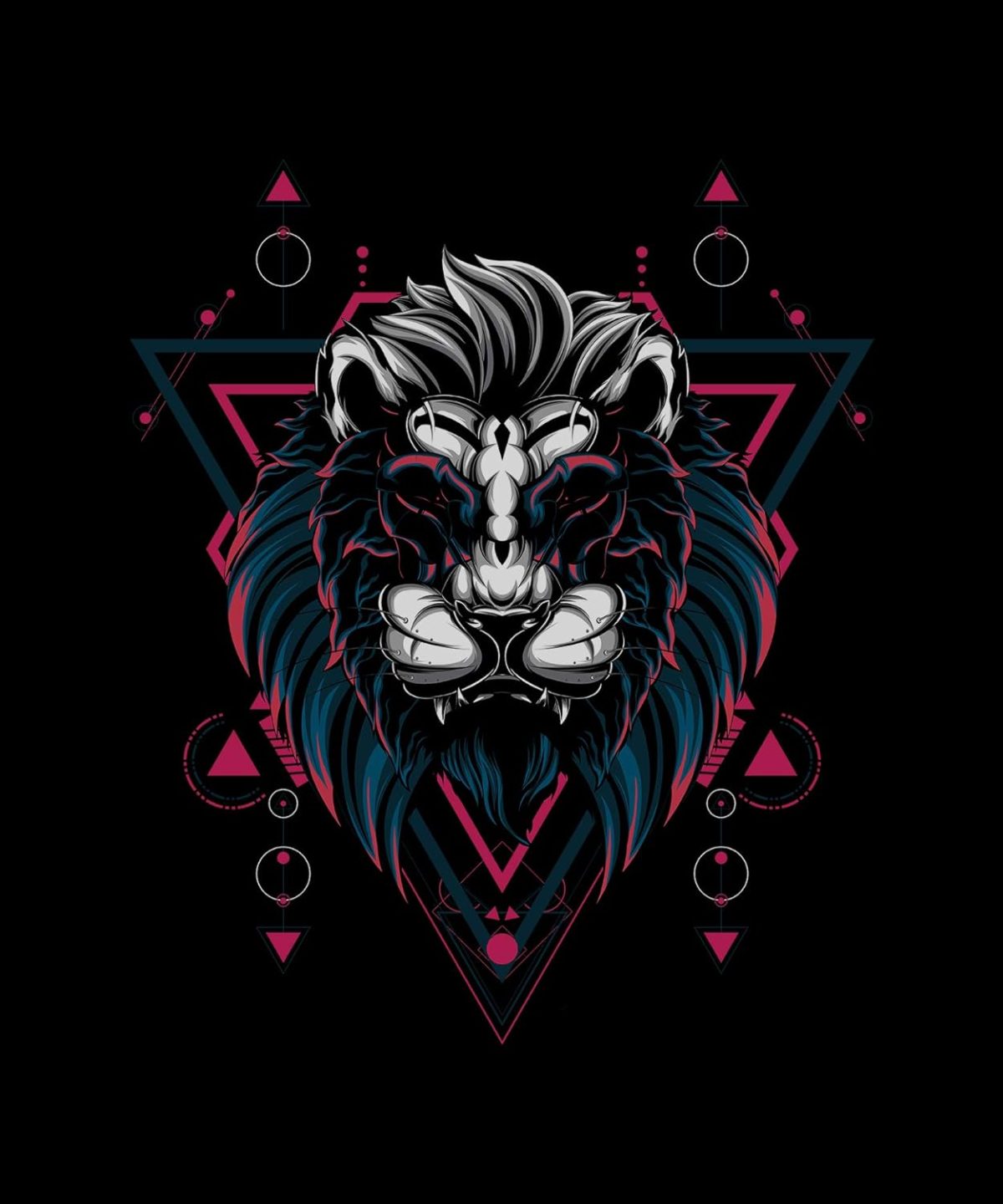 THREADCURRY Mythical Lion | Psychedelic Music Party Holiday Fun Cotton Graphic Printed Tshirt for Boys Black - Image 4