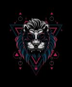 THREADCURRY Mythical Lion | Psychedelic Music Party Holiday Fun Cotton Graphic Printed Tshirt for Boys Black - Image 4