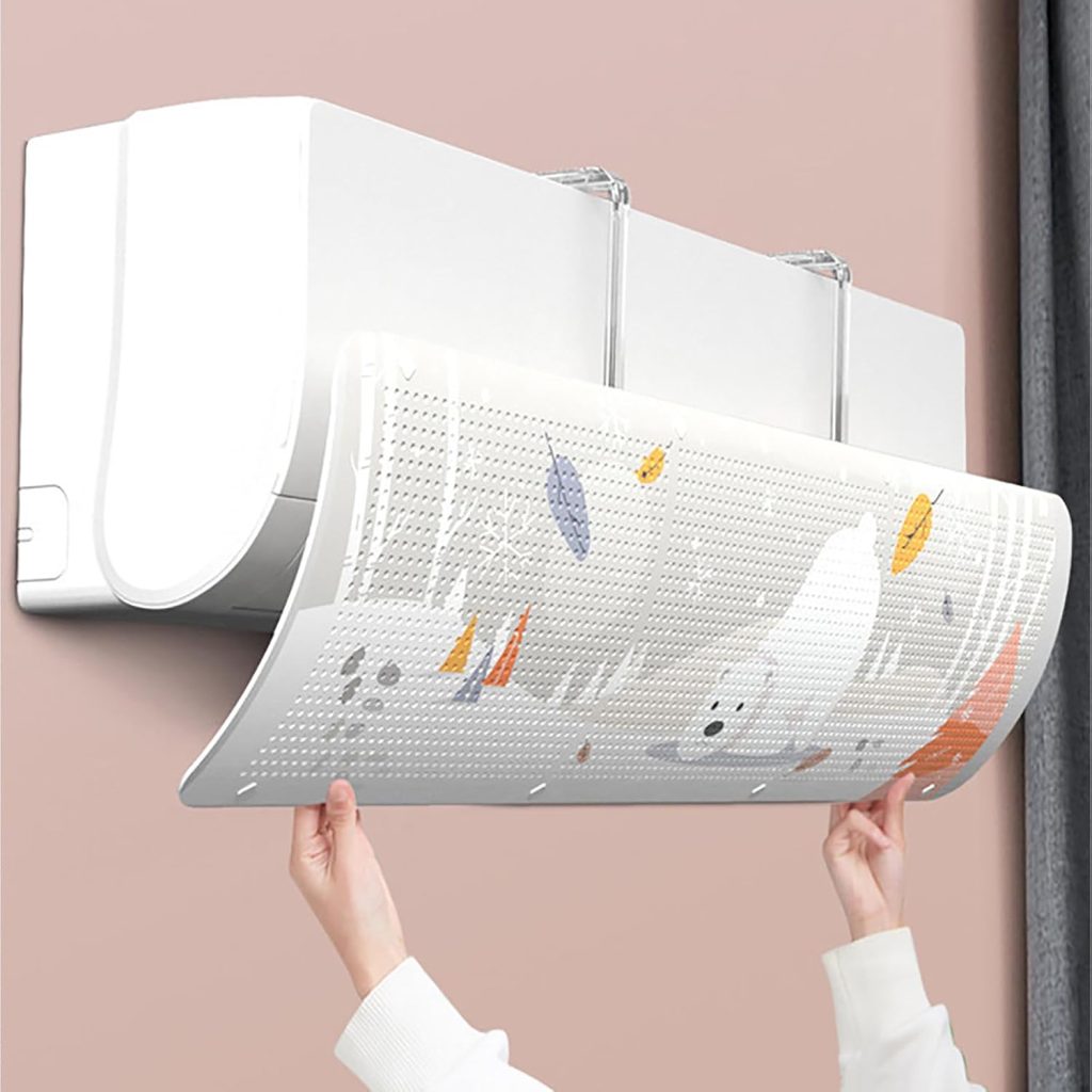 ALMEKAQUZ Air Conditioner Deflector,Adjustable Outlet Shield Air Wing Wall Mounted Deflector, air conditioning universal wind deflector cover,Suitable for Home, Office,Meeting Room
