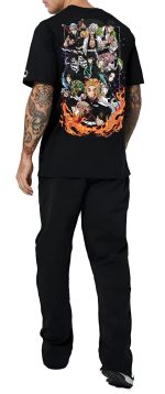 PeaceOut Cotton Unisex T-Shirt with Anime Printed Demon Slayer Hashira (Black) - Image 3