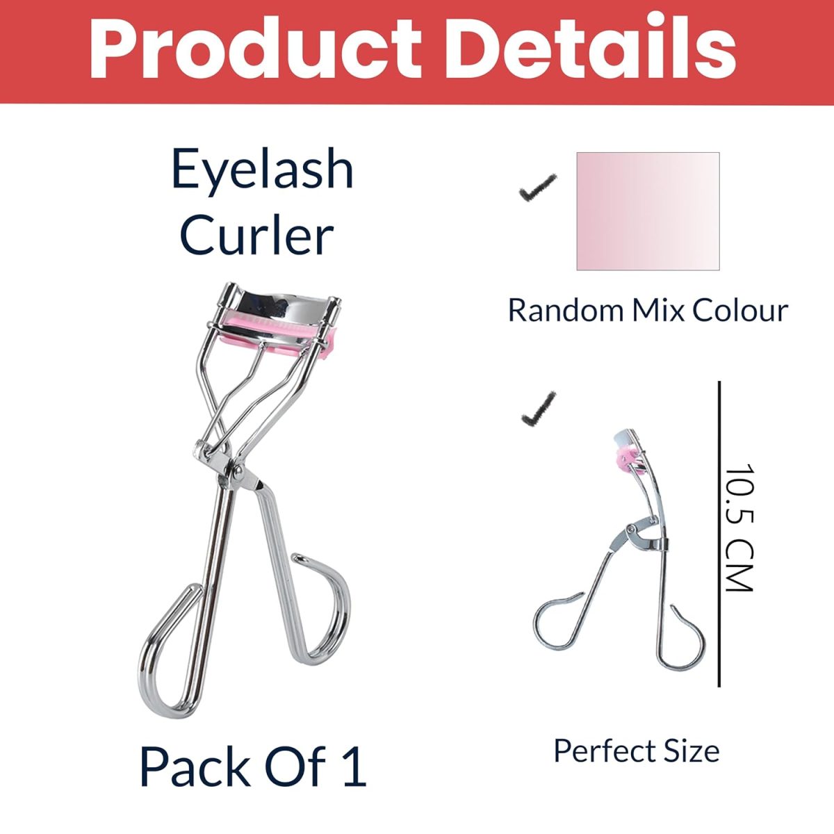 TEMPERIA (1pc) Eyelash Curler for Women - Eye Makeup Tools Accessories - Professional Eye Lash Curler - Creates Eye-Opening & Lifted Lashes (HE145) - Image 2