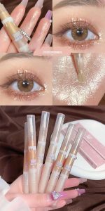 Gege Bear Magic Liquid High-Light Pen | Glitter Shimmer Stick for Eyes, Face & Body | Long-Lasting Waterproof Glow | Sparkly Makeup Pen for Dewy, Diamond-Like Finish (01#SILVER GREY, 2g) - Image 3